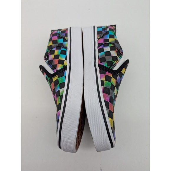 Vans Slip On Checkerboard Rainbow Metallic Kids Girls Shoes Size 3Y - Picture 6 of 10
